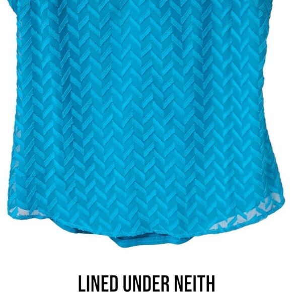 MARKET & SPRUCE Women's NEW Turquoise Geometric Print Sleeveless Tank Top S - Picture 7 of 15